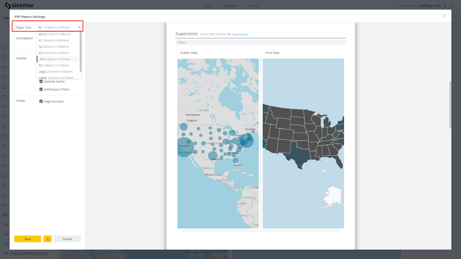 Figure 2-43 Dashboard size - Sisense